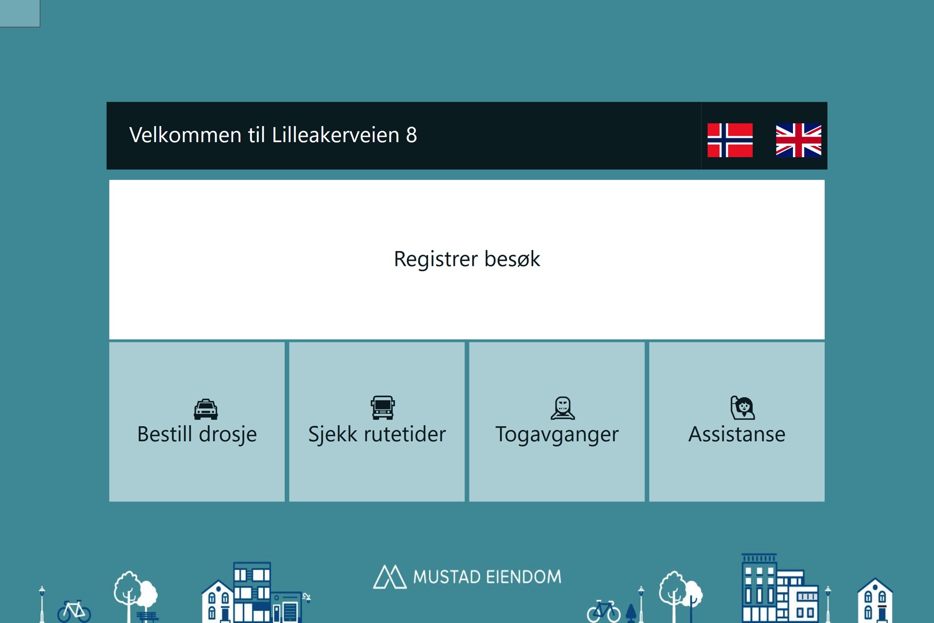 Selvbetjent resepsjon onVisit selvbetjent resepsjon